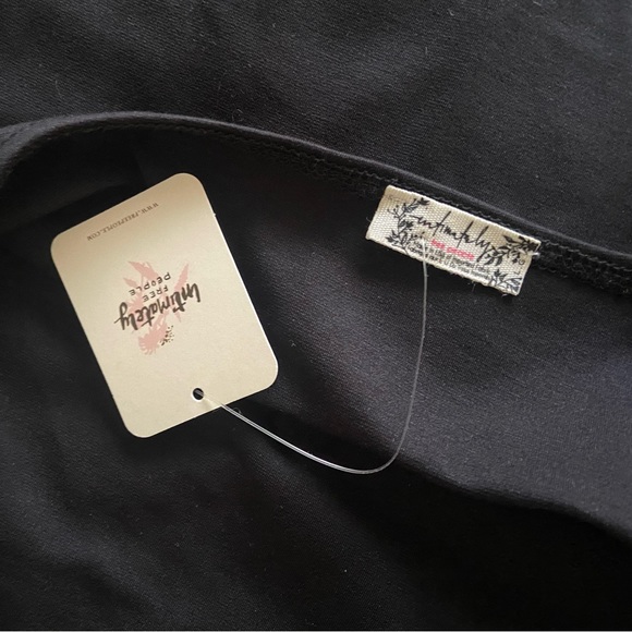 Free People Intimately Square Neckline Open Back Tank Top Black Bodysuit - Picture 5 of 5